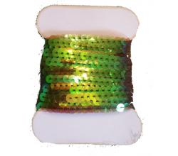 5m Paillettenband gruen irisierend 6mm